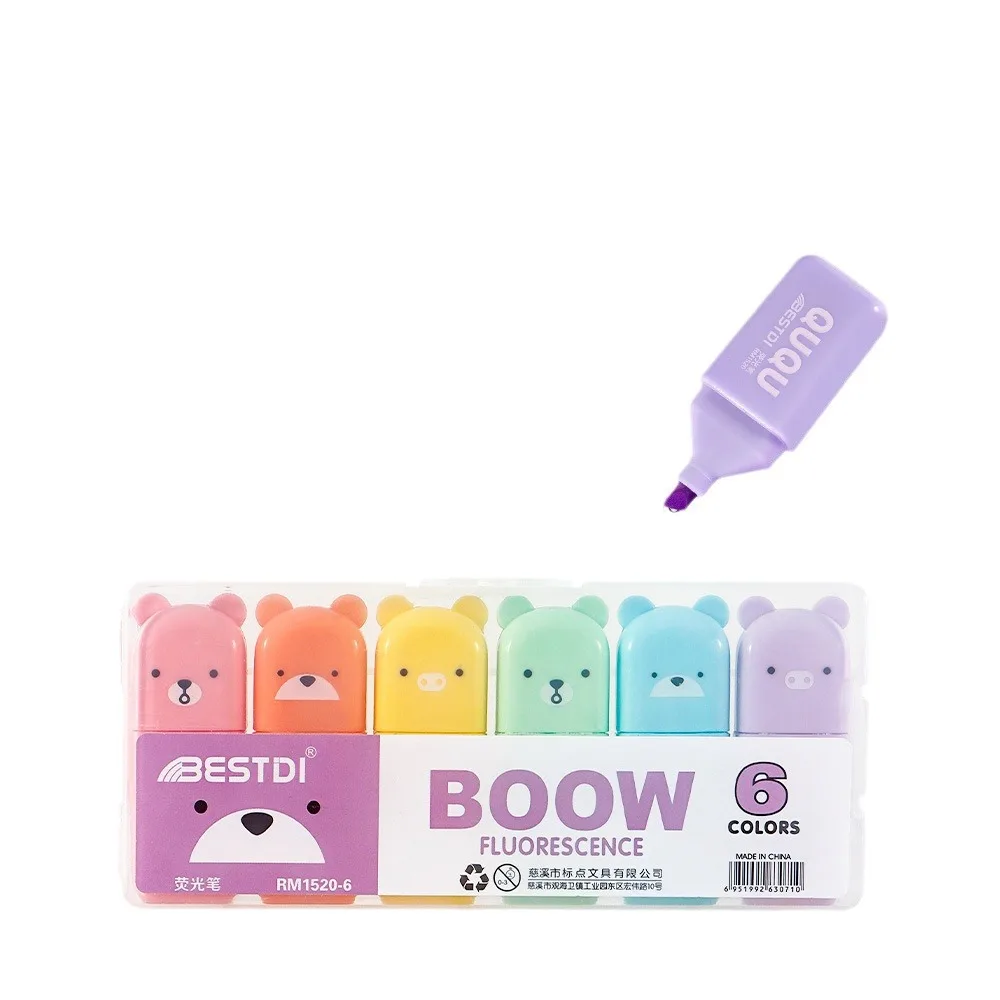 4/5/6 Color Set Punctuation Mini Fluorescent Pen Eye Protection Macaron Fluorescent Stroke Special Marking Highlighter Permanent