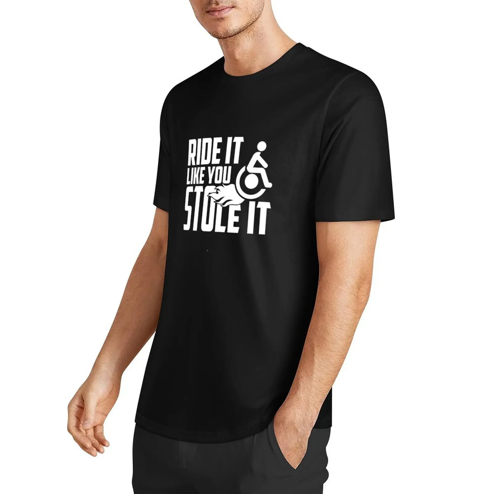 Ride It Like You Stole It, Handicapped Wheelchair T-Shirt heavyweights graphic shirts men clothings