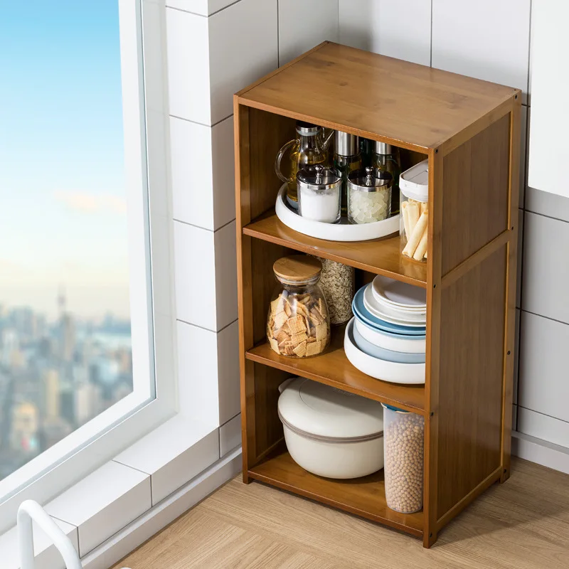 Kitchen crevice rack, household pot, dish, seasoning storage rack, floor-to-ceiling multi-layer locker with door narrow gap