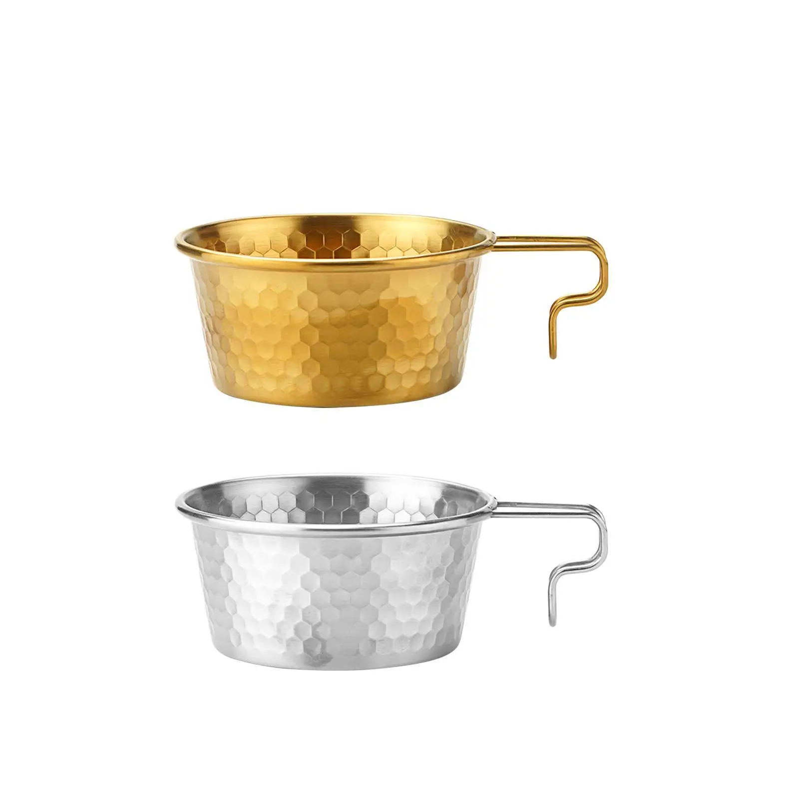 Cuenco para acampar, utensilio de cocina de acero inoxidable, vajilla para exteriores, con asa para senderismo, playa, pesca, Picnic, barbacoa