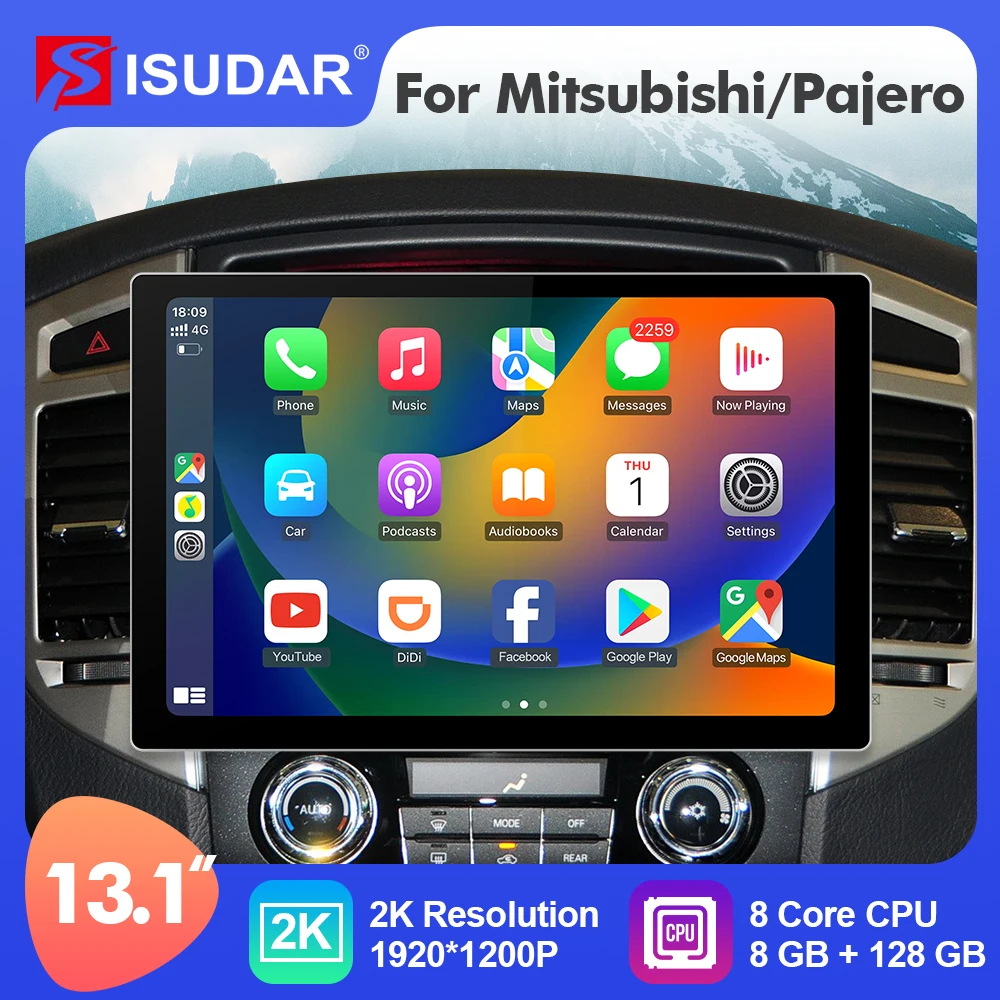 

ISUDAR 13.1 Inch Android 12 Car Radio For MITSUBISHI/PAJERO 2006-2014 GPS Autoradio Multimedia Player Stereo 4G Carplay auto