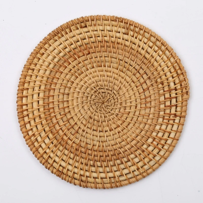 6pcs Rattan Wall Decor Hanging Woven Wall Plate Round Fruit Basket Boho Seagrass Decorative Trays for Living Room Drop Shipping