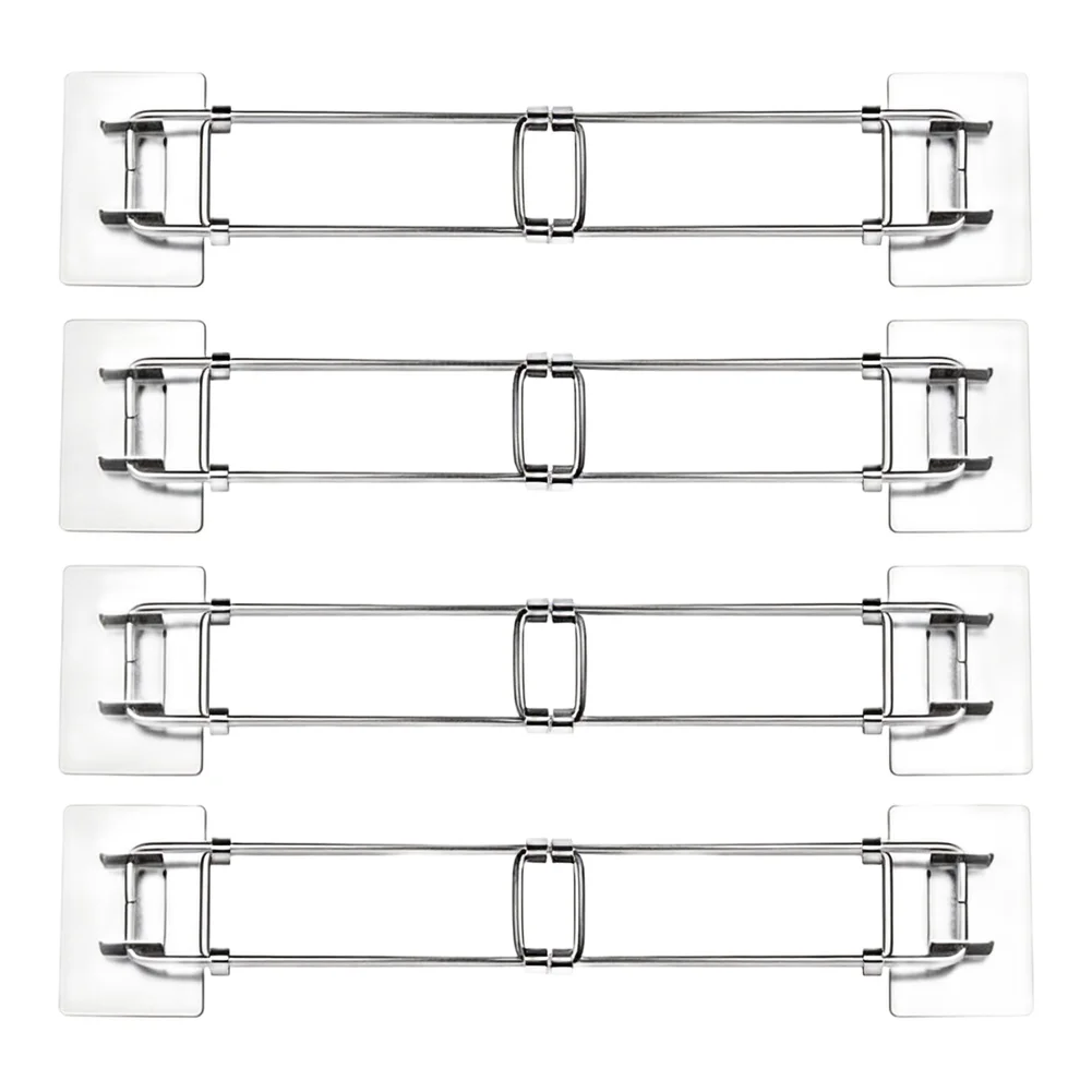 Adjustable Fridge Bar For RV Bag Holder Silver RV Refrigerator Bar Perfect For RVs And Kitchens Versatile Utility