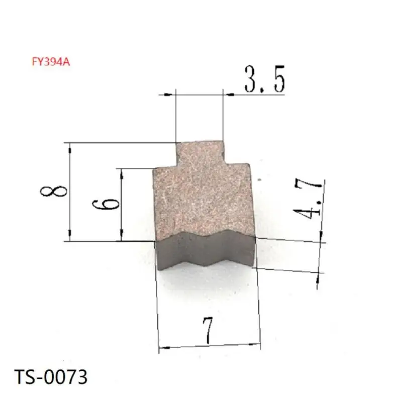 10PCS For RS775 RS750 RS755 Grey Carbon Brushes Electric Drill Motors Angle Grinders Power Tool Carbon Brush Replace Accessories