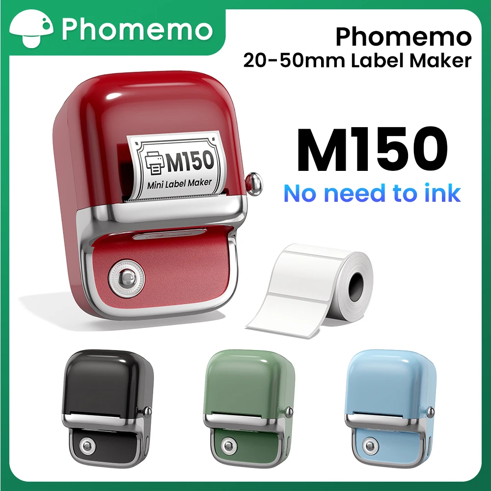 

[New Version] Phomemo M150 Bluetooth Label Printer Inkless Thermal Sticker Printer 20-50mm for Home Office Small Bussiness