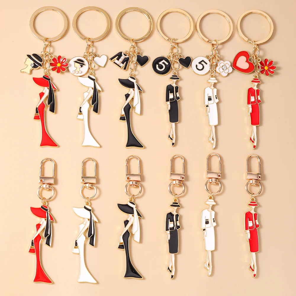 Aihua Modischer Eleganter Damen-Schlüsselanhänger, Emaille-Hut-Taschen-Schlüsselring für Mädchen, Tolles Geschenk, Rucksack-Taschenanhänger, Handgefertigter Schmuck – Detail 1