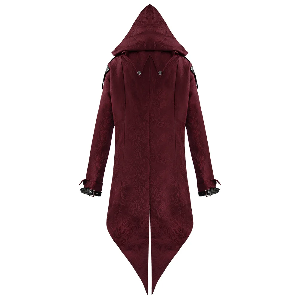 Assassin Cosplay Hooded Jacket 2 Color Medieval Streetwear Outfit Edward Assassins Creed Halloween Costume Men\'s Street Fashion