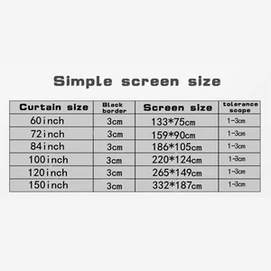 HD projector portable screen, simple curtain, home cinema, theater, movie, outdoor, office, 16: 9, 60 10 Main Sales Projection Screen - №9