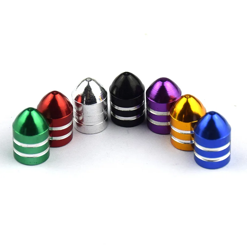 4 pcs Colorful bullet  car wheel tire aluminum alloy valve cap Car Tire Valve Caps Wheel Tires Tire Stem Air Cap Airtight Covers