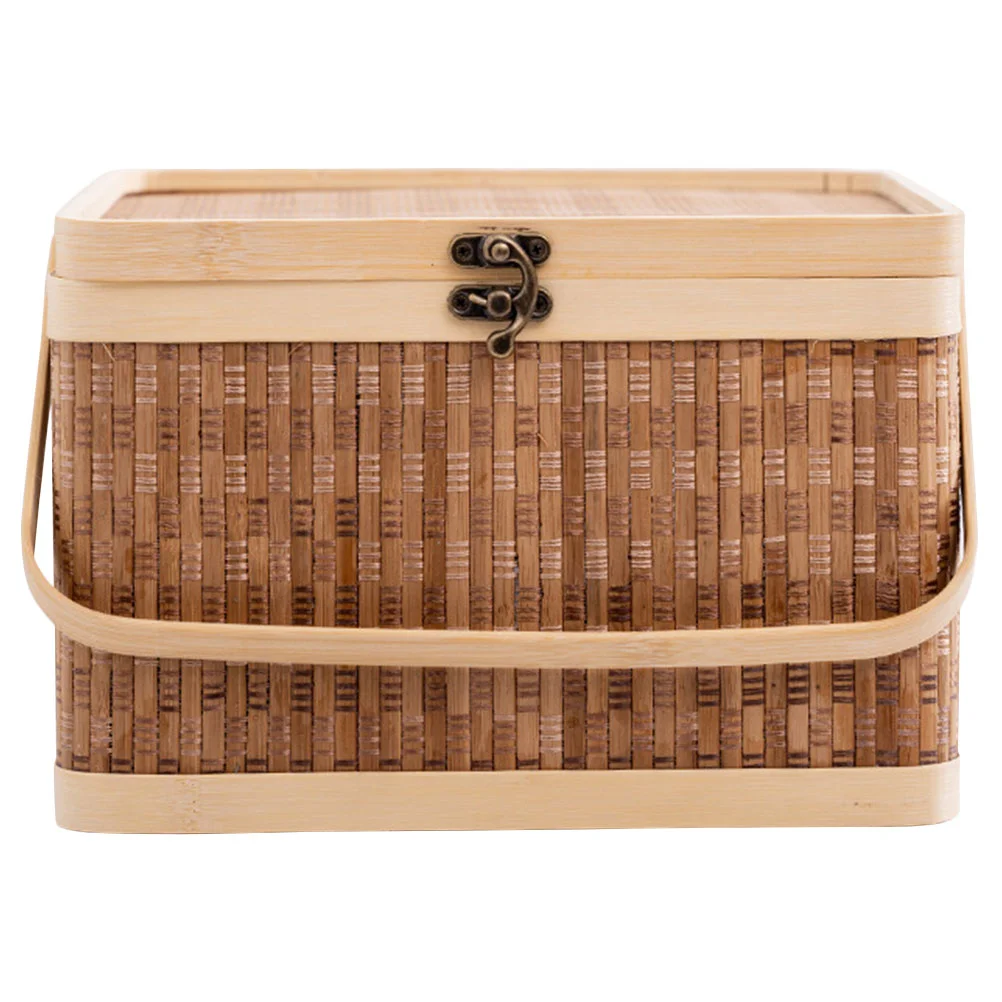 Egg Storage Basket Natural Decorative Bamboo Small Baskets Portable Picnic Woven Large Wicker