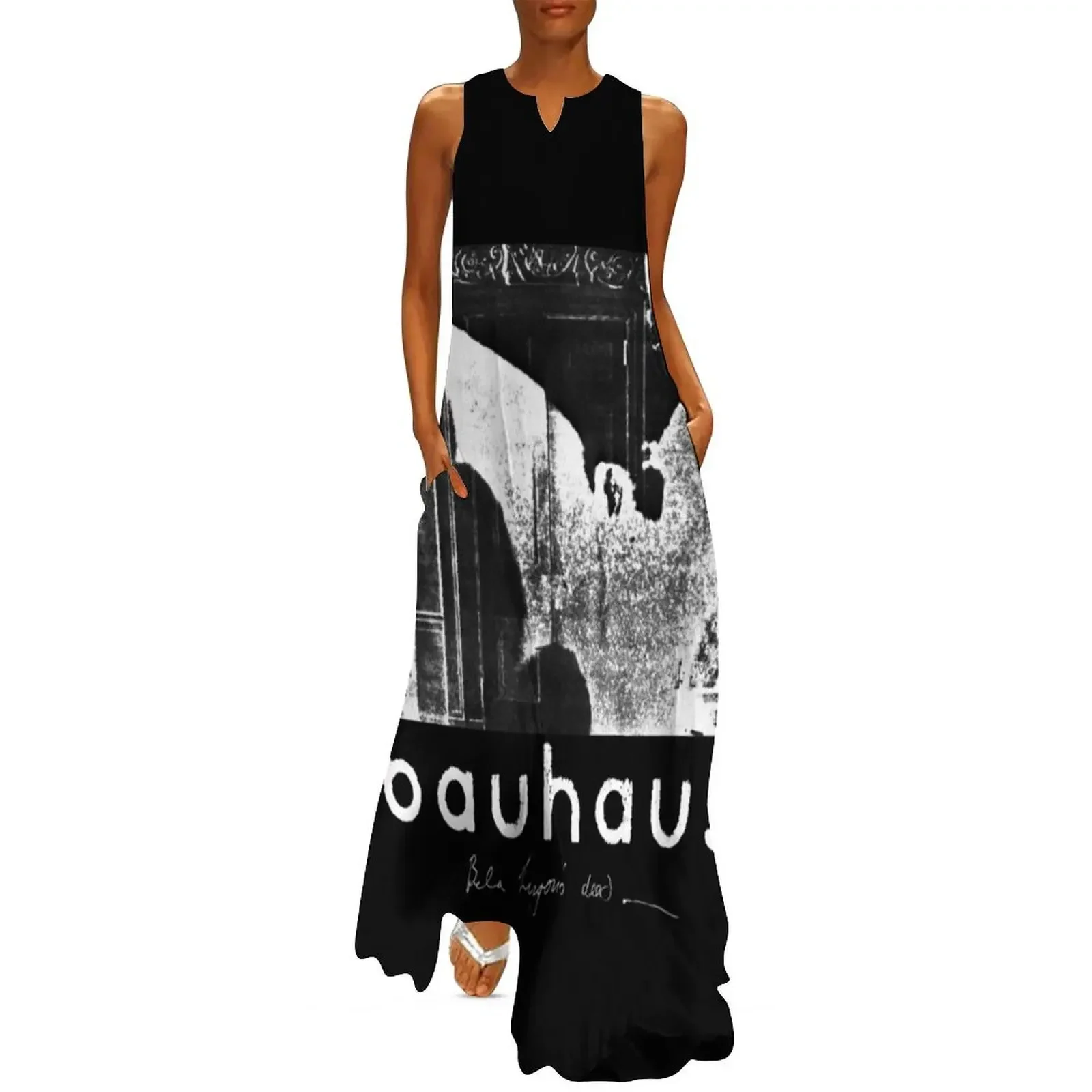 

Bela Lugosi's dead horror post punk 80s retro black and white artwork Long Dress long dress women Women's summer dresses Dress