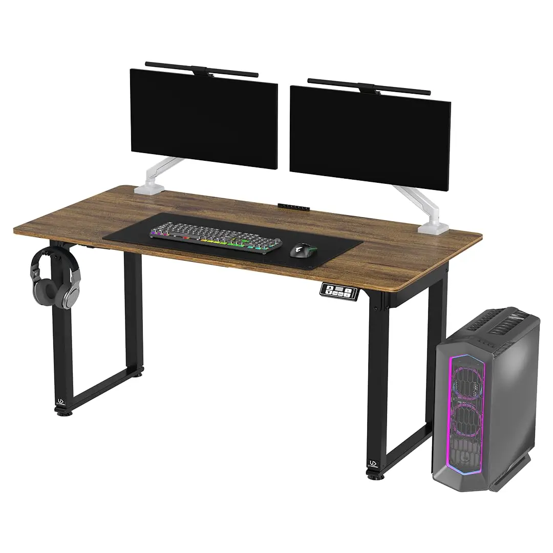 Steel Gaming Desk for Players, Space for 3 Monitors & Electric Height Adjustment, Custom