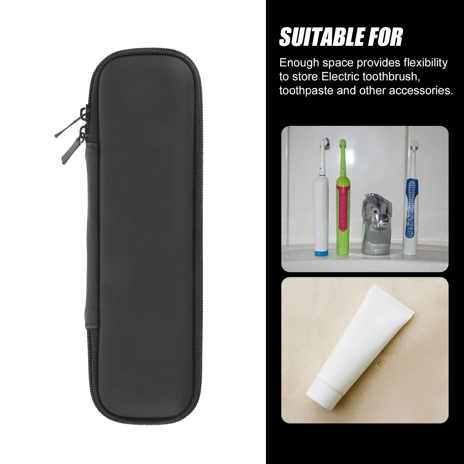 Black Portable Electric Toothbrush Box Travel Case With Net Bag Durable Hard Shell Protecting Accessories Dust Travel Containers