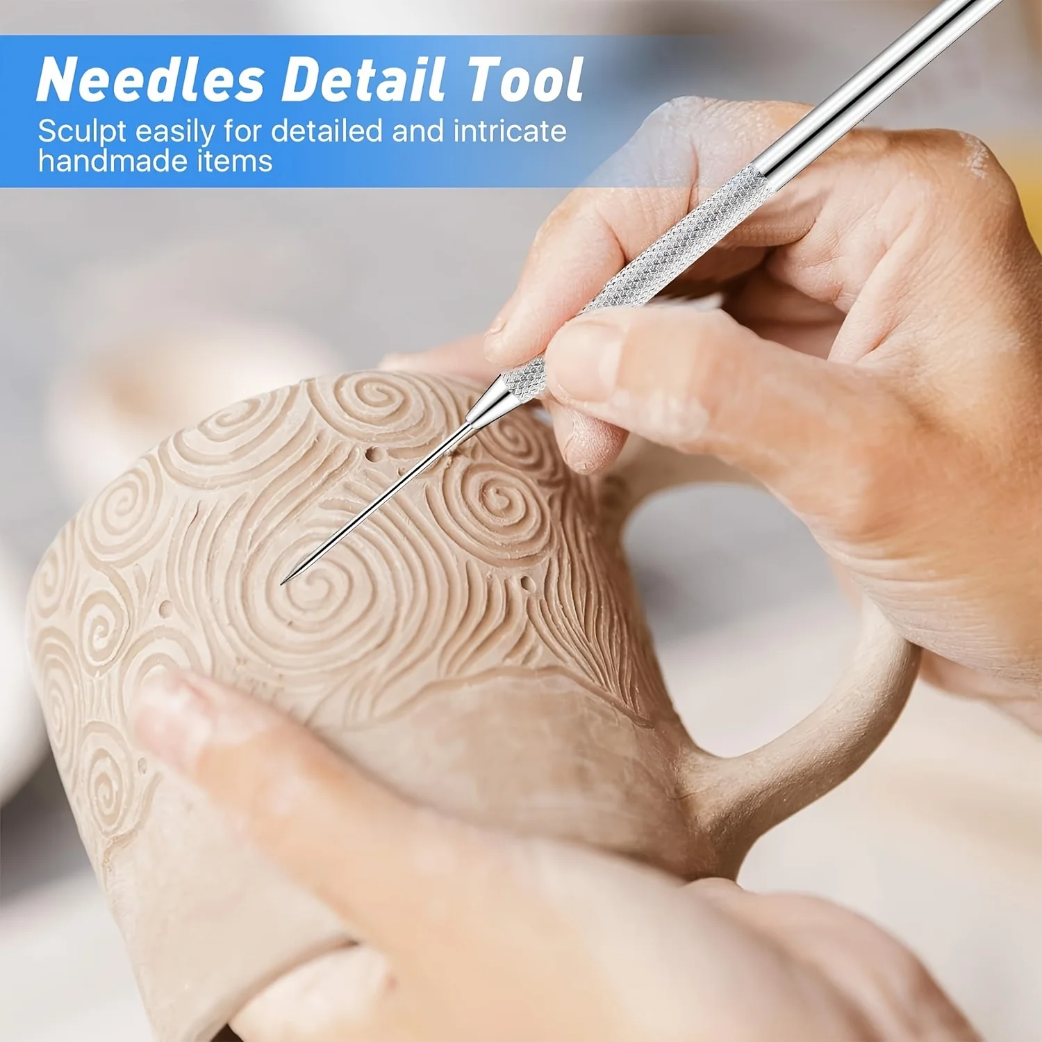 8Pcs Aluminum Rod Ceramic Tool Set, Clay Sculpting Tools, Pottery Modeling Carving Knife Scraper for Precision Sculpture view 2