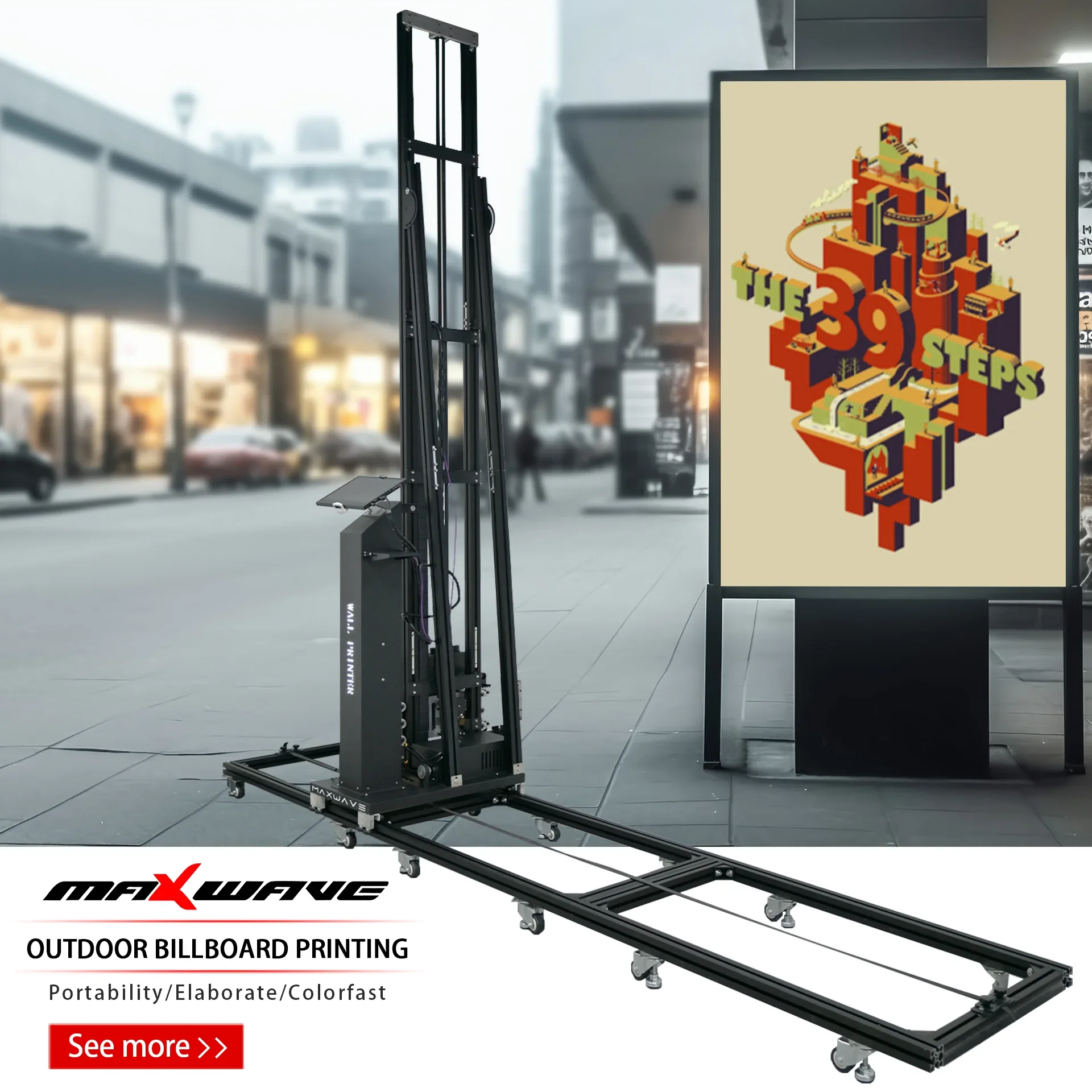 Mini Printers Transportable Wall Drawing Machine Touchscreen UV Printer CMYKW Colorful