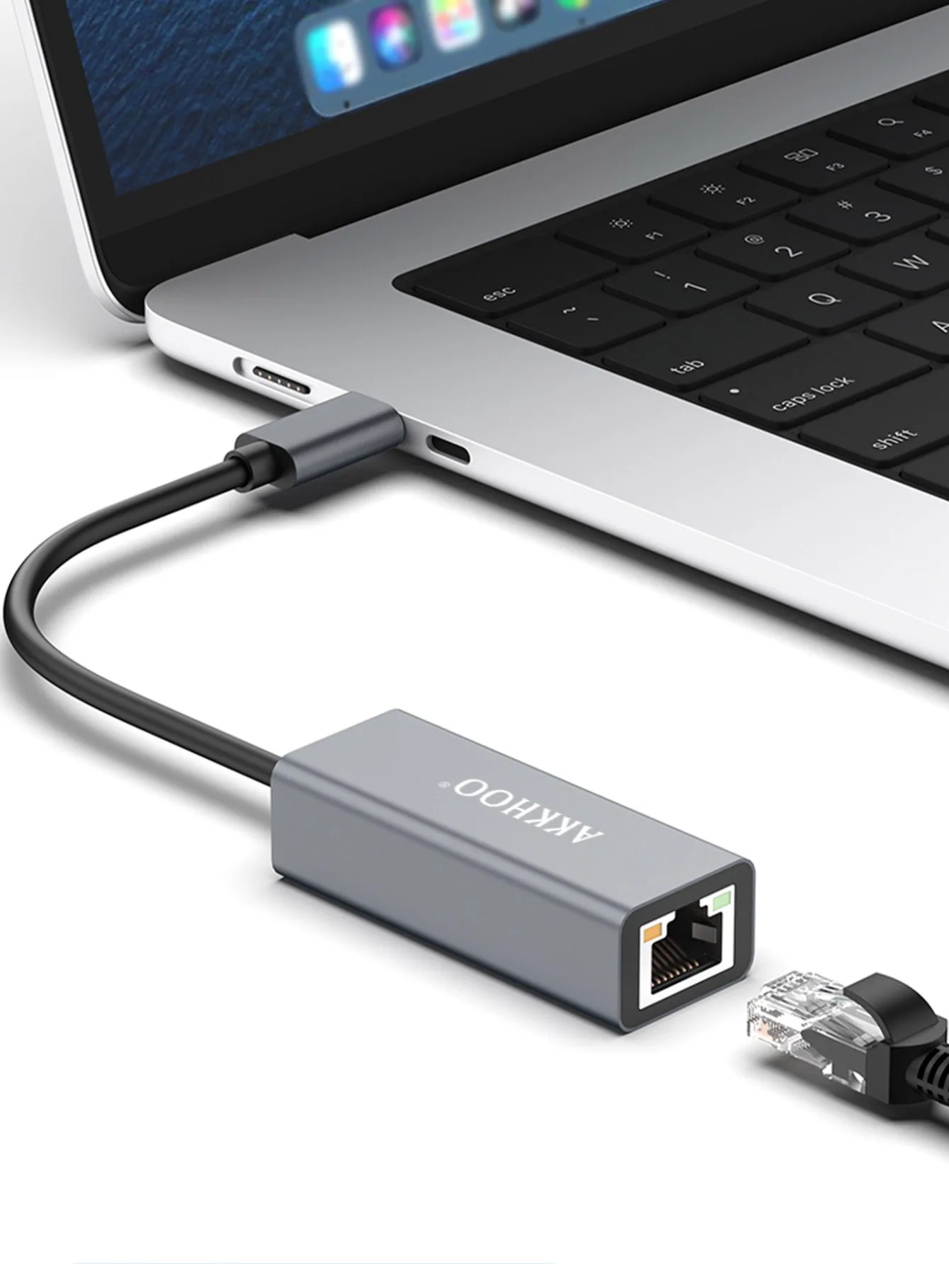 

100Mbps network card - Type-C to R45 network port conversion for wired network card. Driver-free version suitable for desktop co