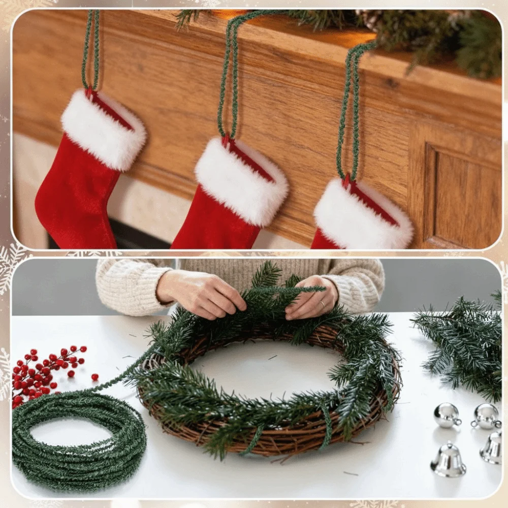 Flexible Artificial Pine Garland Artificial Customizable Garland Roping Pine Leaf Creative Pine Wire Garland Holiday DIY