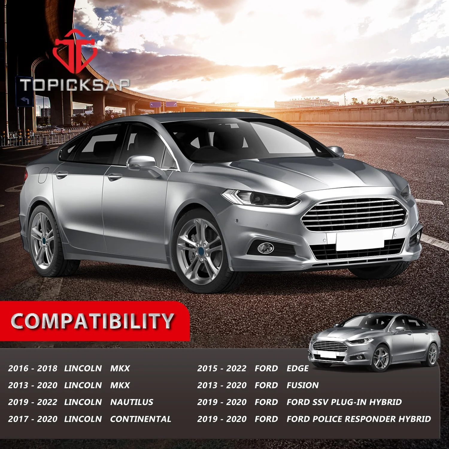 TOPICKSAP 2pcs Front Stabilizer Sway Bar Link Kit for Ford Fusion Edge Lincoln MKX MKZ 2013 2014 2015 2016 - 2018