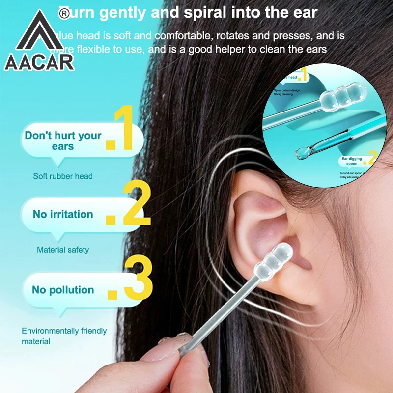 

1/3/5 коробок, липкий инструмент для копания ушей, инструмент для чистки ушной серы, специальная не повреждающая ложка для копания ушей, ватные тампоны для копания ушей