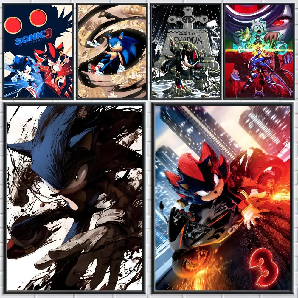 Image of Anime S-Sonic Poster für Zuhause, Wohnzimmer, Schlafzimmer, Bar, Flur, klebriger Wanddruck, wasserfest, ästhetische Dekoration