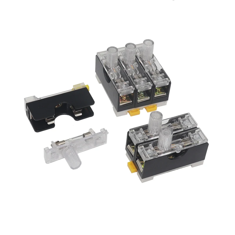 【1PCS】FS-101 Illuminated Fuse Box, Rail-Mounted Fuse Holder, 6x30mm, 10A Fuse Socket