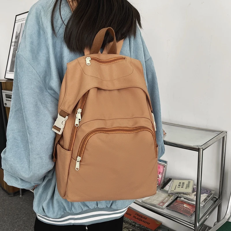 

New Fashion Large-capacity Backpack Waterproof College Women Female Travel Solid Color Backpacks Teenage Girl School Bag Mochila