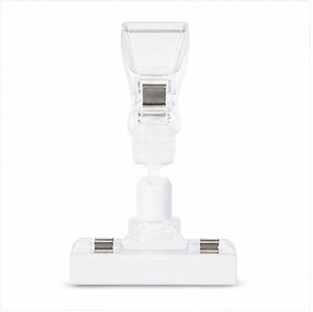 25Pcs Clear Sign Double Clip High-Grade Plastic Double Display Tag Clip Flexible Rotatable Design for Supermarket Price Label