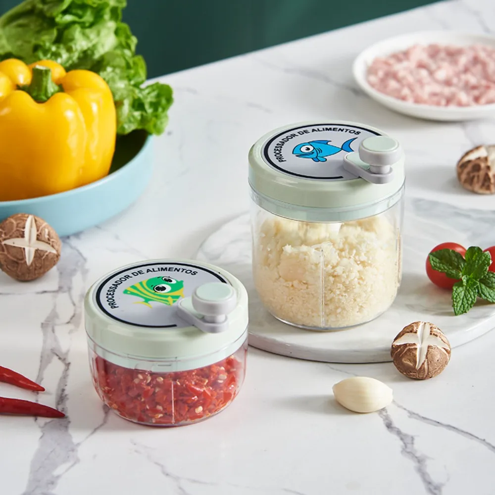 

Multifunctional Hand Cranked Garlic Chopper Plastic Manual Garlic Grinder 200ml/400ml Meat Mincer Fruits