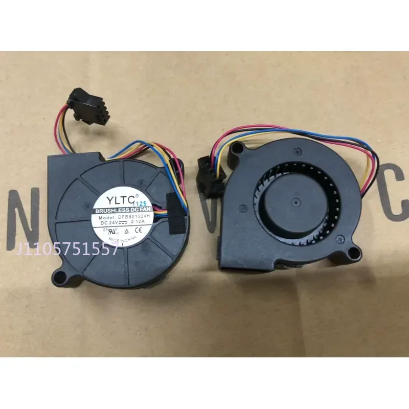 DFB501524H for 24V 0.12A 5cm 5015 turbine 4-wire PWM blower with double ball bearings high airflow