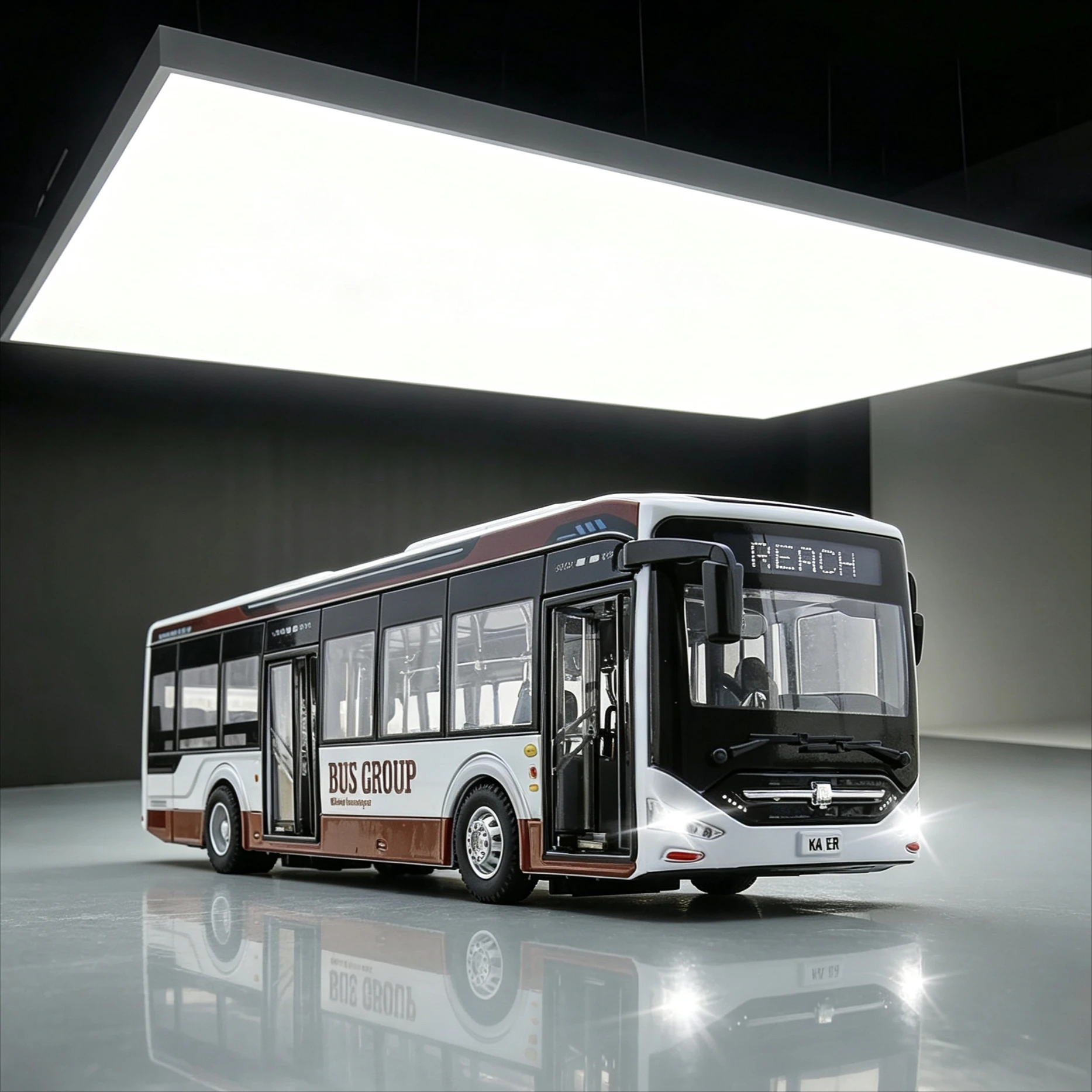 1:42 Maßstab Legierung Druckguss Flughafen-Shuttlebus Spielzeug, Neues Energie-Simulationsbus-Modellauto mit Sound und Licht, Sammlerstück