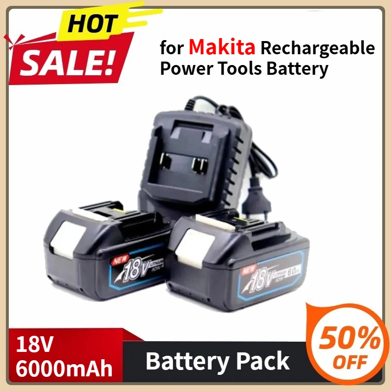 

New Replacement battery for Makita Rechargeable Power Tools Battery BL1860 BL1850 BL1840 BL1830 Lithium 18V 6000mAh Battery