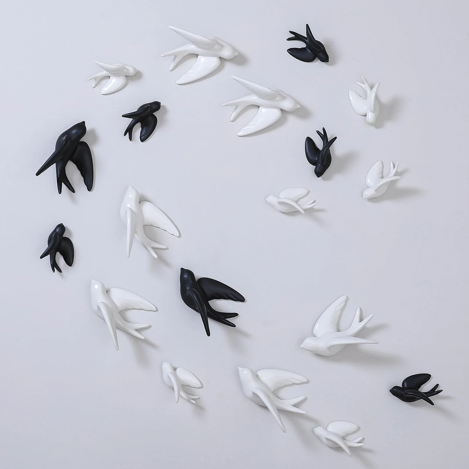Swallows Sparrow Birds Wall Decor 3D European Retro Style Birds Decor for Living Dining Room Bedrooms