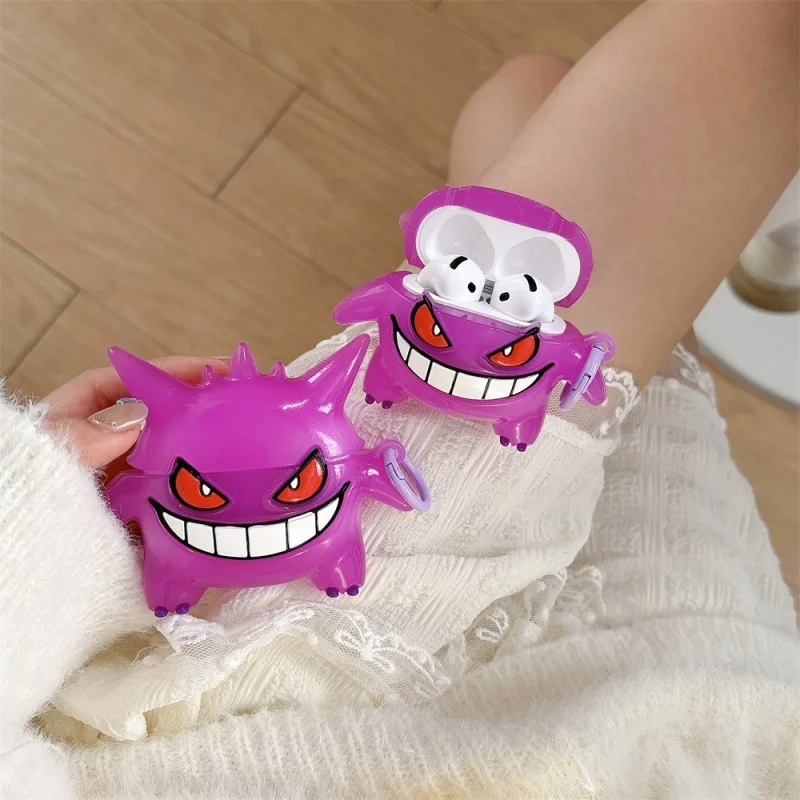 

For Airpods 4 Case,Pokemon Gengar Purple TPU Earphone Cover For Airpod 4 Case/Airpods Pro 2 Case For Girls Women Boys