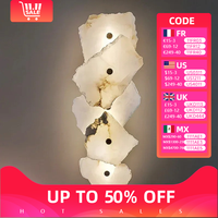 Modern Natural Marble Wall Lamps Copper Luxury Novelty Lighting Sconce Bedroom Living Dining Room Decor Art Design Led Ligthts