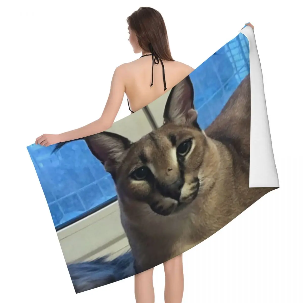 

Floppa Caracal Super Soft Microfiber Bath Beach Towel Quick Drying Cute Cat Bathroom Sauna Towels