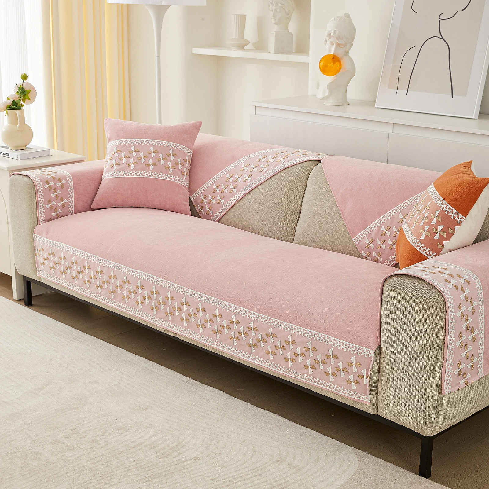 Chenier Sofa Cushion Windmill Lace Four Seasons General Anti-Slip Cushion Sofa Cover Simple Modern Sofa Cloth Cover