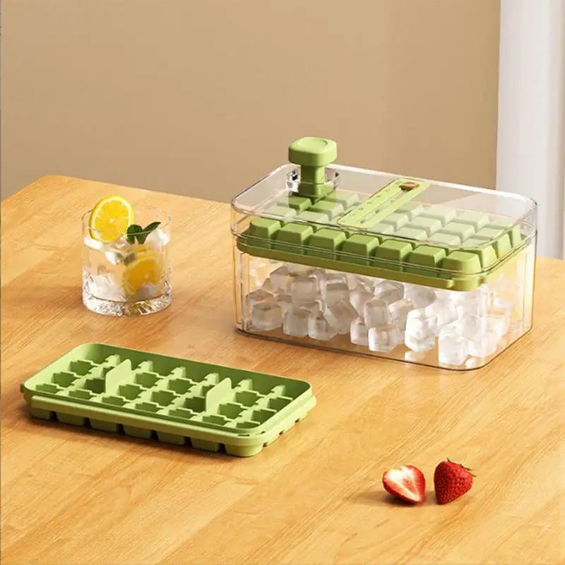 Ice Tray For Freezer Square Small Ice Tray With Lid And Storage Box Ice Cubes Making Tool Easy Release Ice Cubes Press Mould For