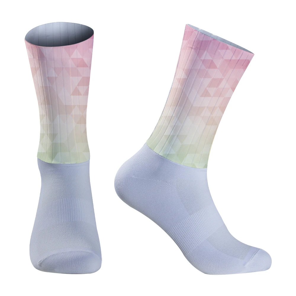 2024 New cycling socks summer cool breathable non-slip silicone professional race aero sports bike running socks