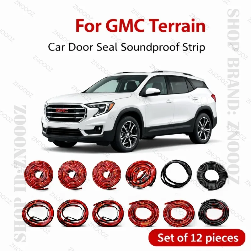 

For GMC Terrain Car Door Seal Strip Rubber Double Layer Soundproof Dustproof Waterproof Door Weatherstrip 12PCS Set