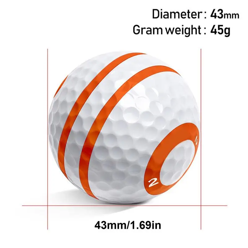 Pratique de golf Ik3 couches blanches avec lignes oranges, haute élasticité, vrai drapeau, accessoires de golf