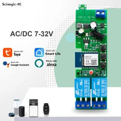 Tuya WiFi 2 Channel Relay Module 7-32V 85-250V 220V Wireless Smart Home Remote Control Switch with RF 433MHz Alexa Googole Home