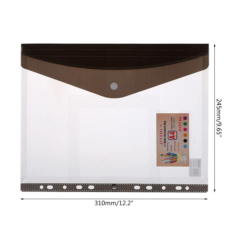 확장 가능한 펀치 포켓 12개, 6가지 색상 투명 플라스틱 봉투 파일 지갑