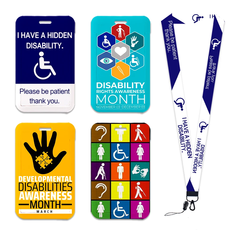 

People with Disabilities Badge Holder Games Lanyard Card Holder Holder Student Credential For Pass Card Credit Card Straps