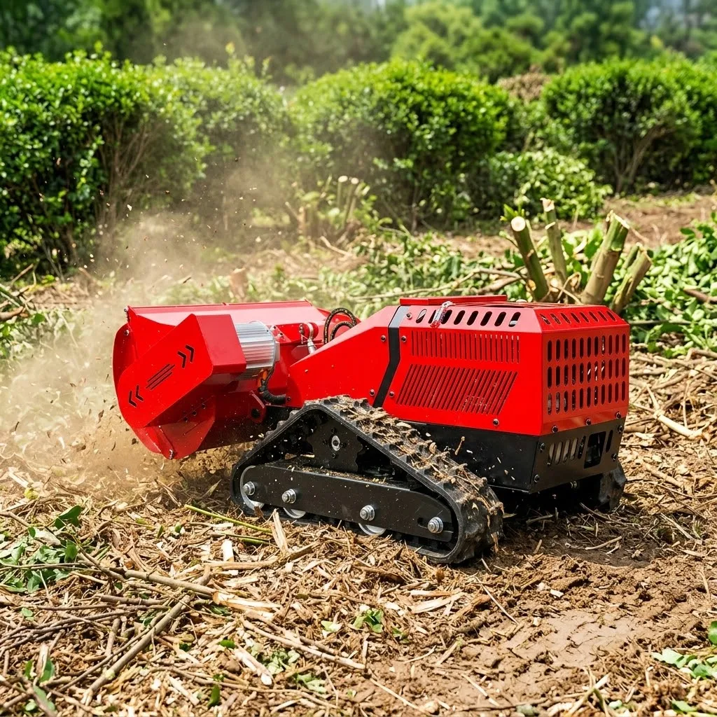 Extended Range Flail Blade Remote Control Lawn Mower All Terrain Track Hybrid Grass Cutting Machine For Farm Garden Slope