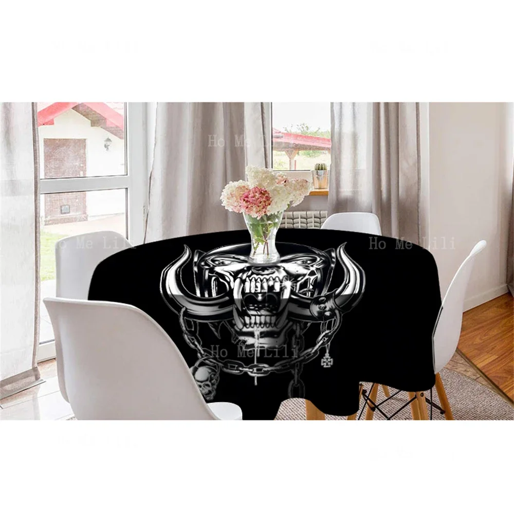 Motorbike Halloween Skull Weightlifting Skeleton Horn Tooth Head Scarab Oil And Water Proof Kitchen Table Decoration