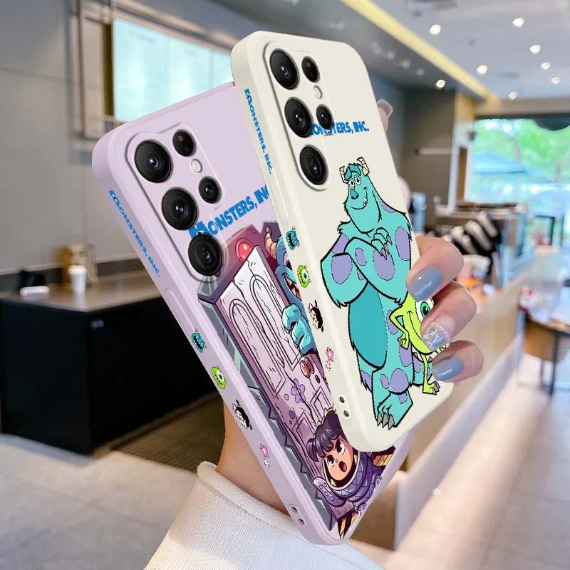 Monster Power Company Cute For Samsung Galaxy S25 S24 S23 S22 S21 S20 Ultra Plus FE 5G Liquid Left Rope Cover Phone Case - Image 2