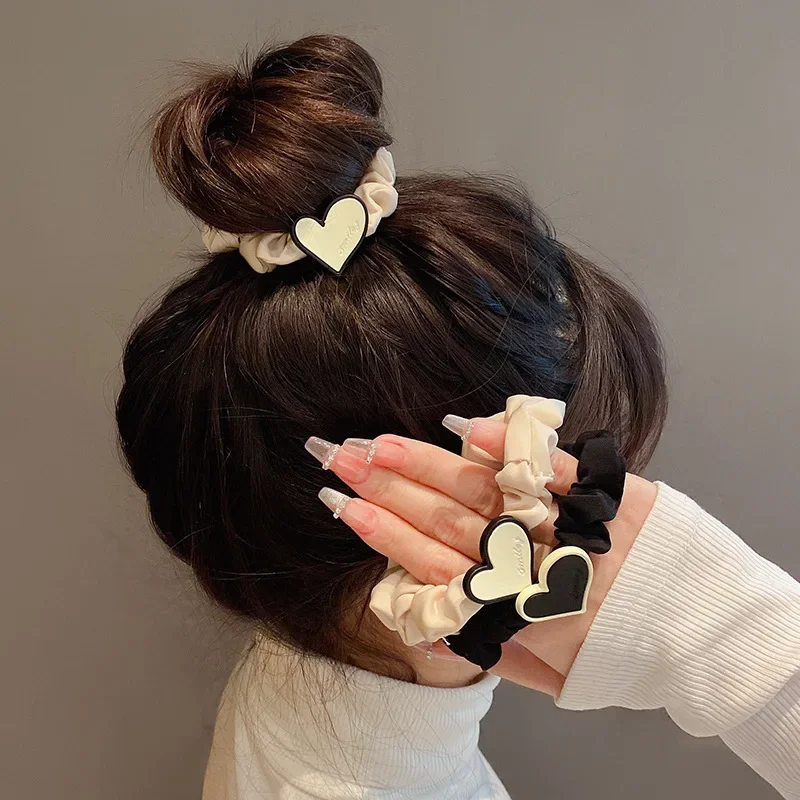 Love small intestine hair ring, girlish temperament, hair rope, cute ponytail, high elastic rubber band, fabric hair ornament