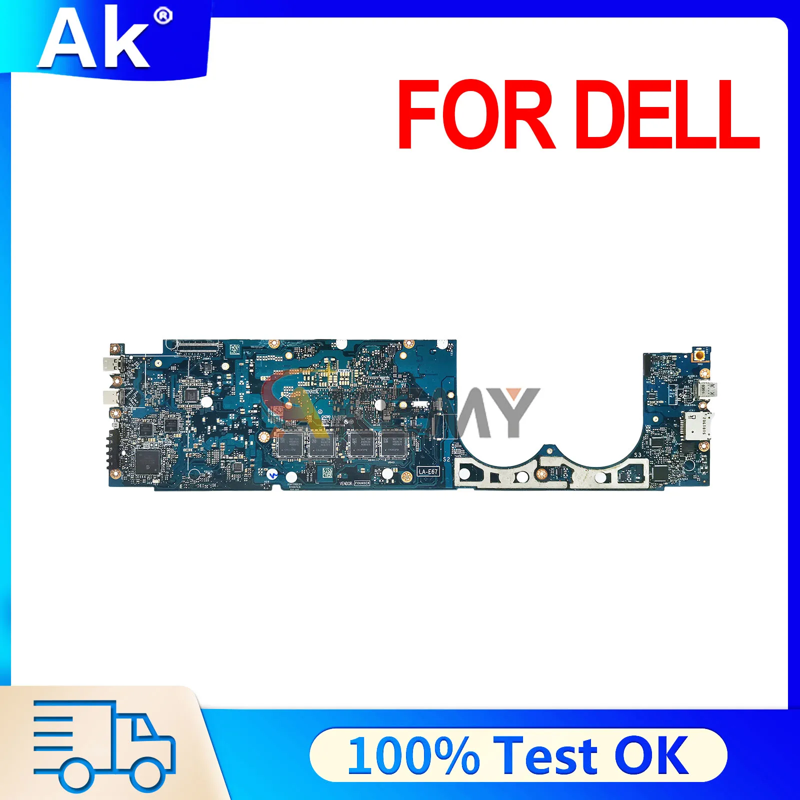 

LA-E671P 0W970W Mainboard For DELL XPS 13 9370 YPVJW 0JCHK7 N01X1 DW2T5 Laptop Motherboard I5 I7 8th Gen 8G/16G RAM