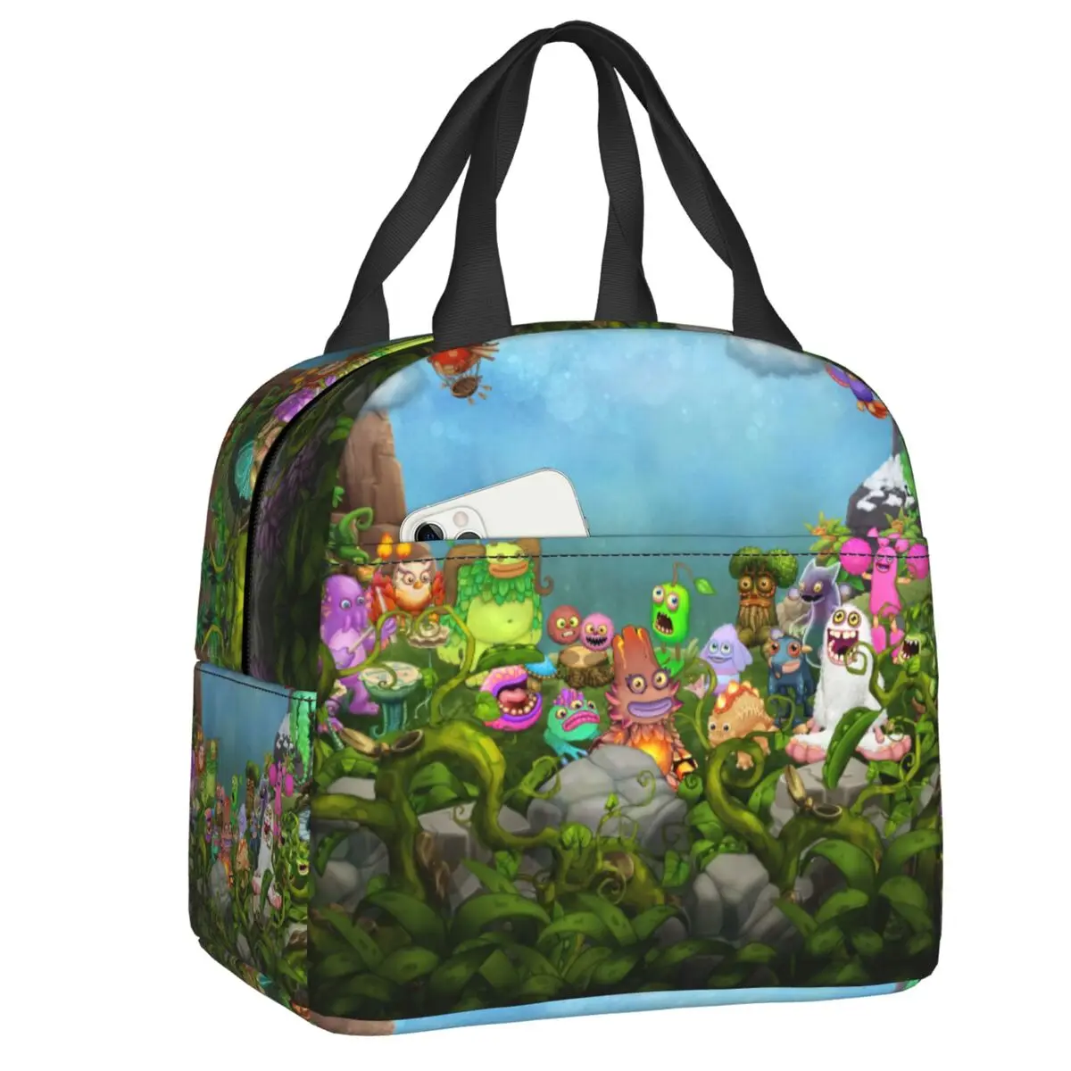 

My Singing Monsters Thermal Insulated Lunch Bags Women Video Game Resuable Lunch Tote for School Multifunction Food Box