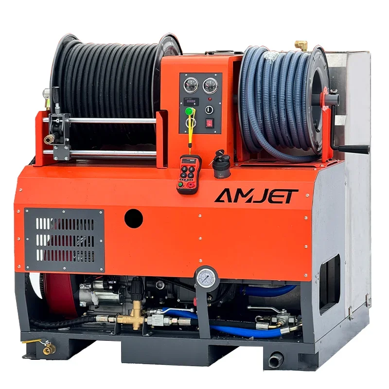 AMJET Direct Sales Sewer Injector Vehicle Mounted Integrated High-pressure Sewer 2900Psi 18gpm 36HP Cleaning Machine